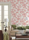 Wood Cut Jacobean Salmon Wallpaper thumbnail 1