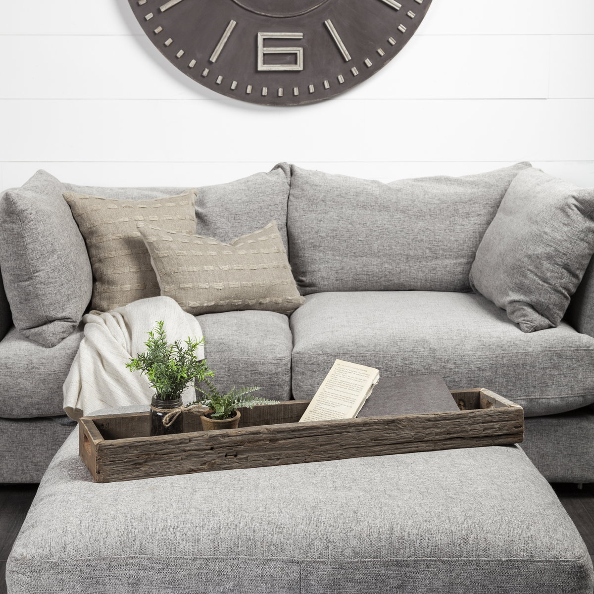 Vernon (Large) 36L x 7W Brown Reclaimed Wood Tray, Decorative Tray by Mercana, 36" length x 7" width x 3" height View 2