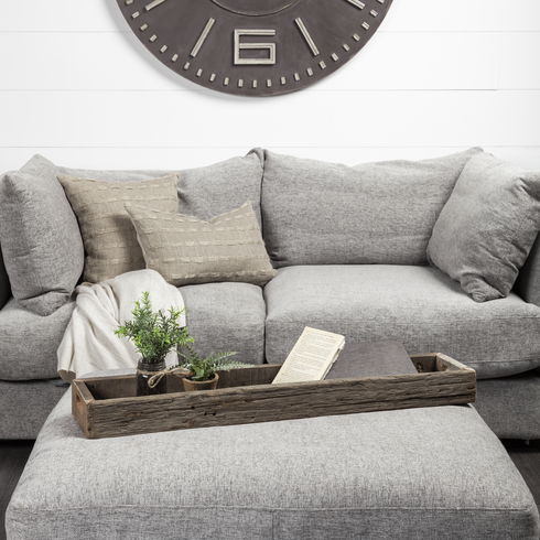 Vernon (Large) 36L x 7W Brown Reclaimed Wood Tray