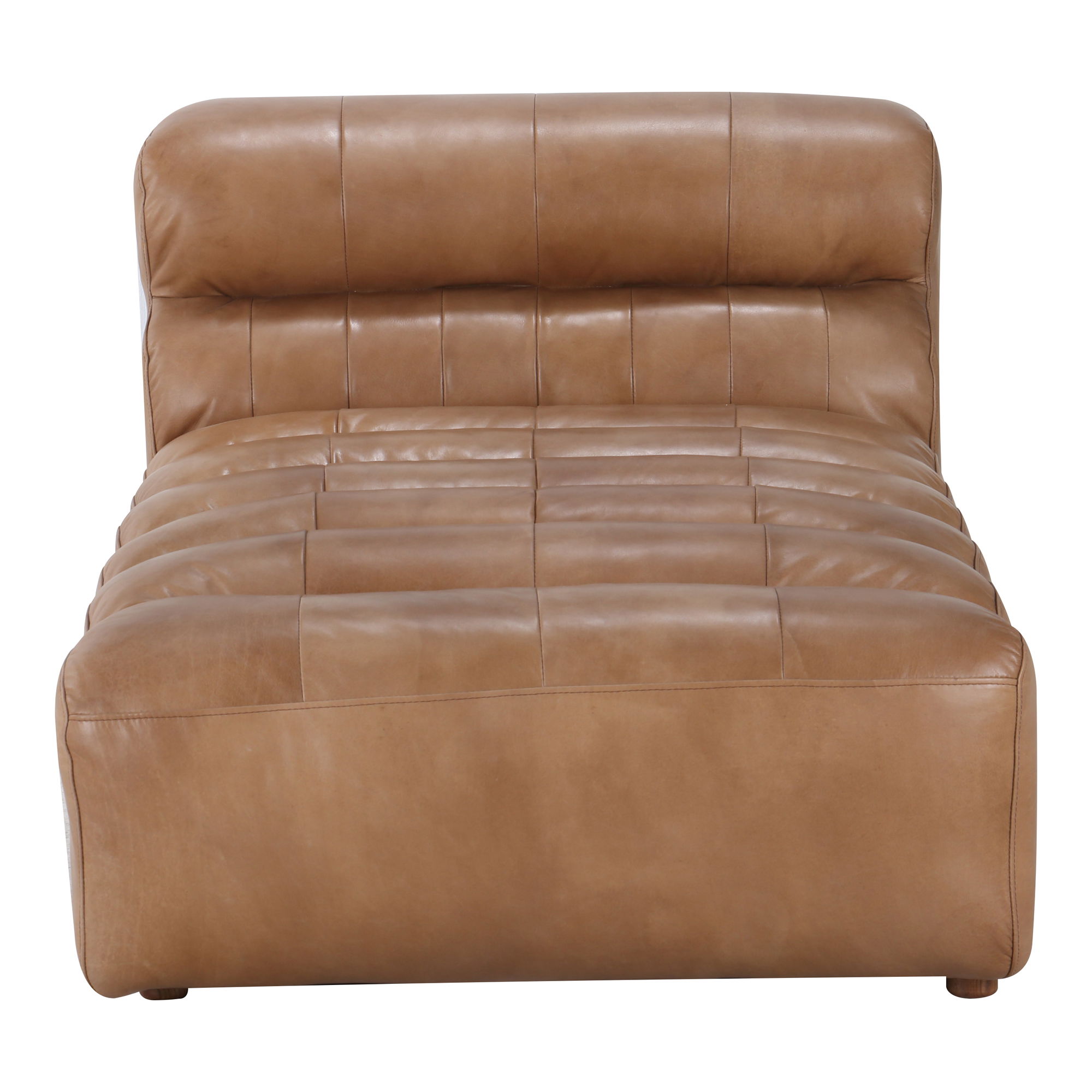 Ramsay Leather Chaise Tan, Chaise Lounges & Daybed by Moe's Home, 36" width x 28" height x 65.5" depth View 1