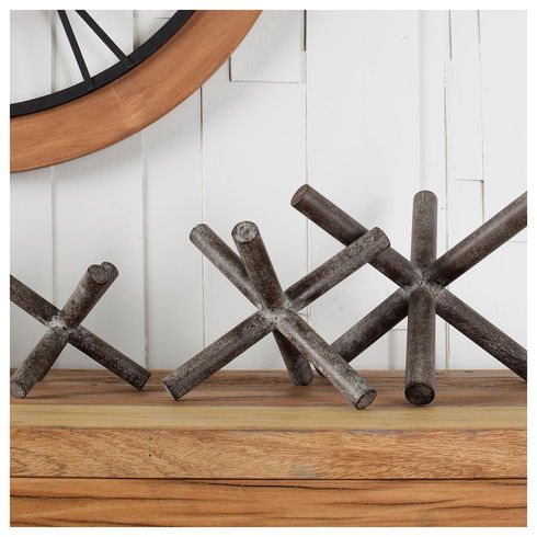 Astericks III (Small) 6L x 6W Brown Metal Decor Object