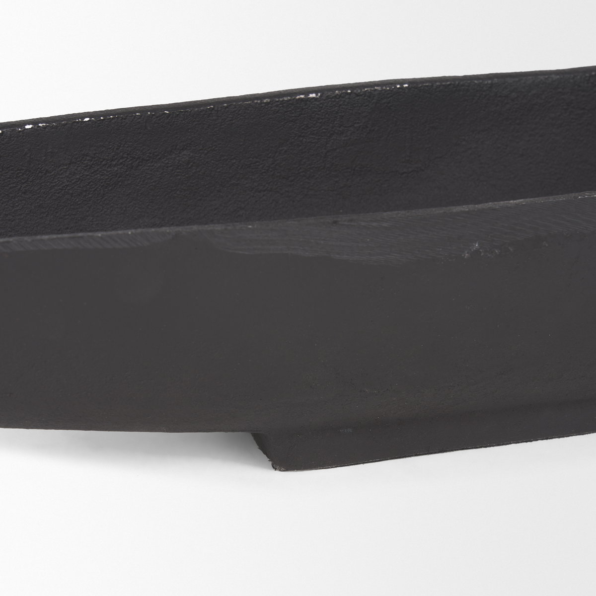 Piero Large Matte Black Metal Decorative Bowl, by Mercana, 39" length x 5" width x 4.33" height View 10