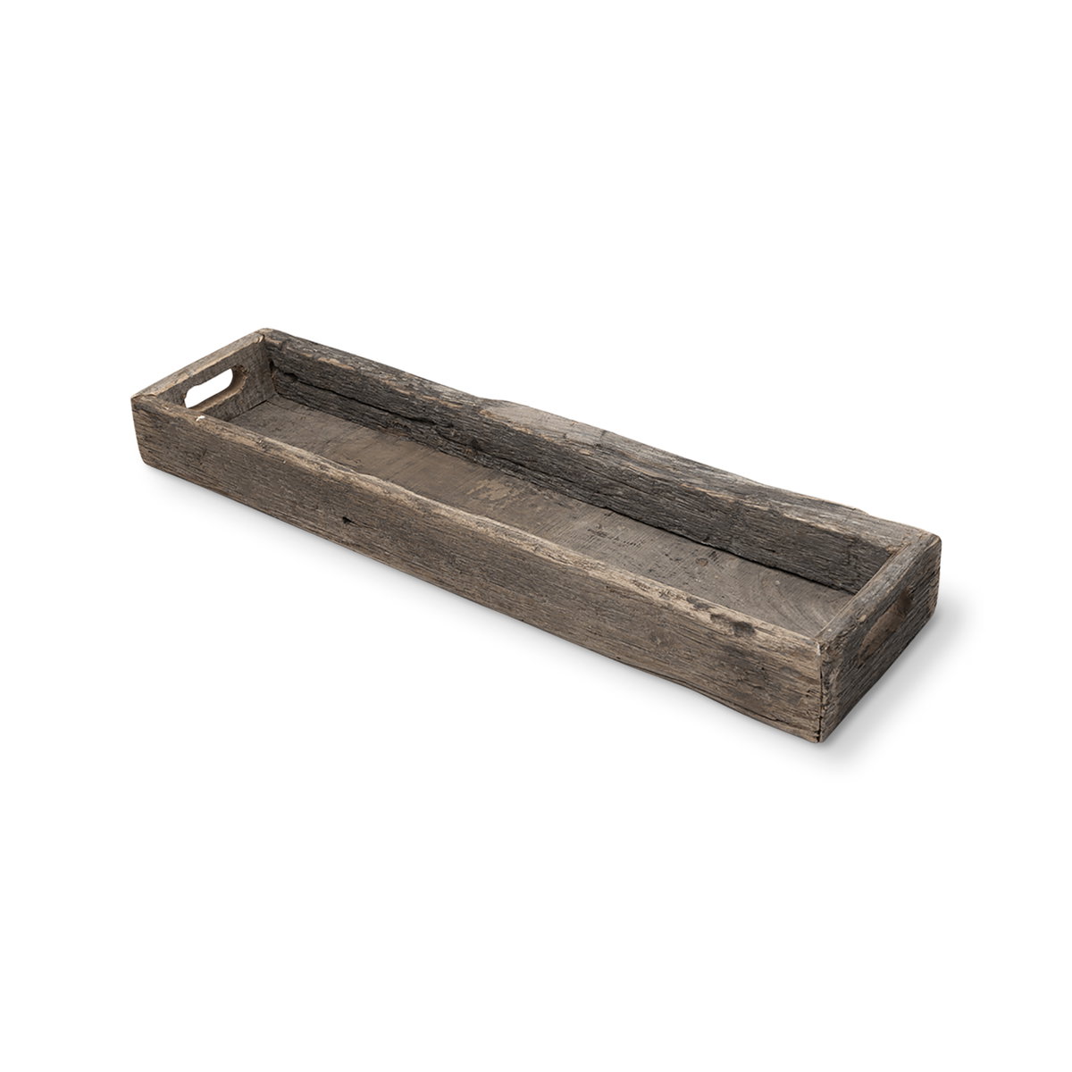 Vernon (Medium) 30L x 7W Brown Reclaimed Wood Tray, Decorative Tray by Mercana, 30" length x 7" width x 3" height View 1