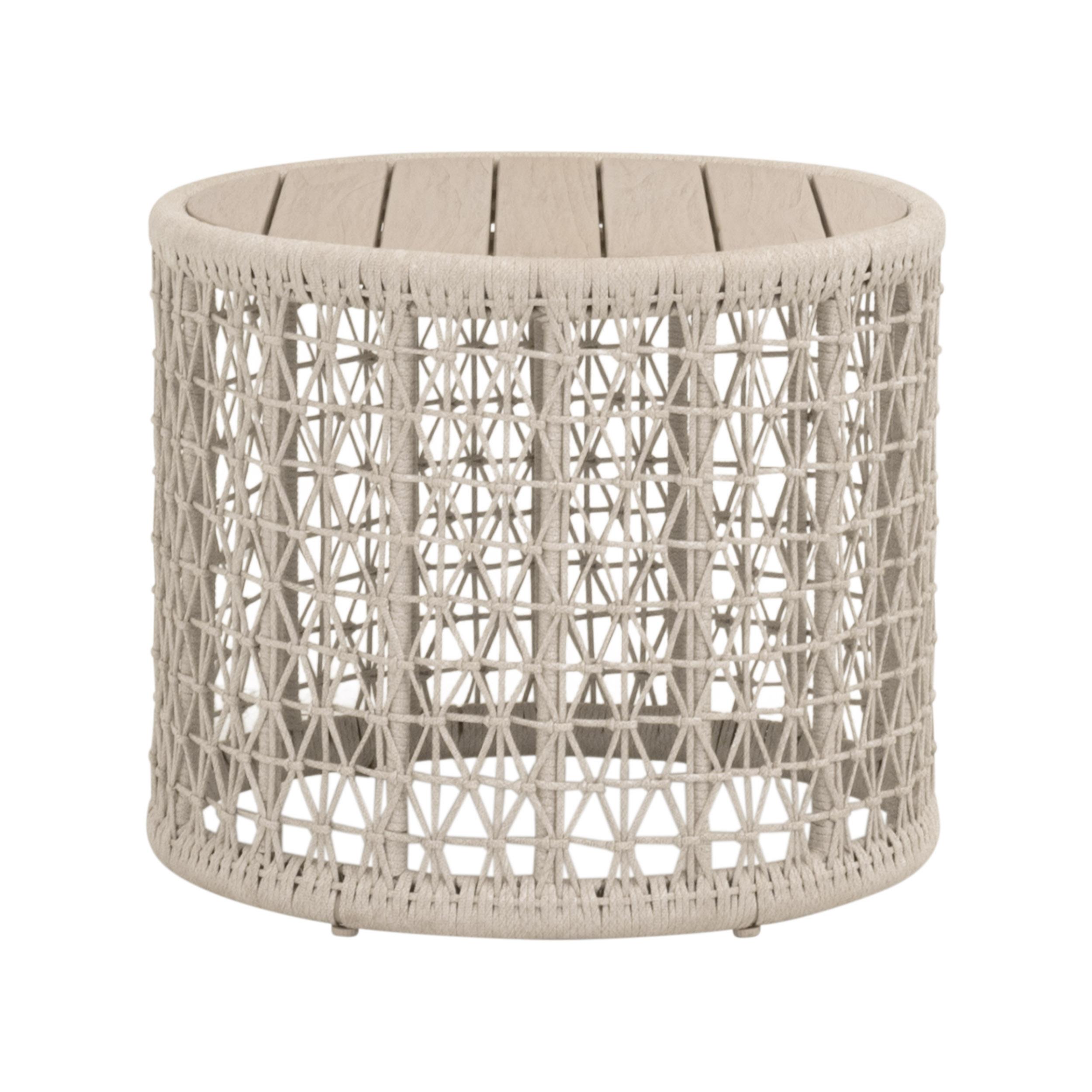 Knit Outdoor Round End Table, Side & End Table by Essentials for Living, 24" width x 20" height x 24" depth View 1