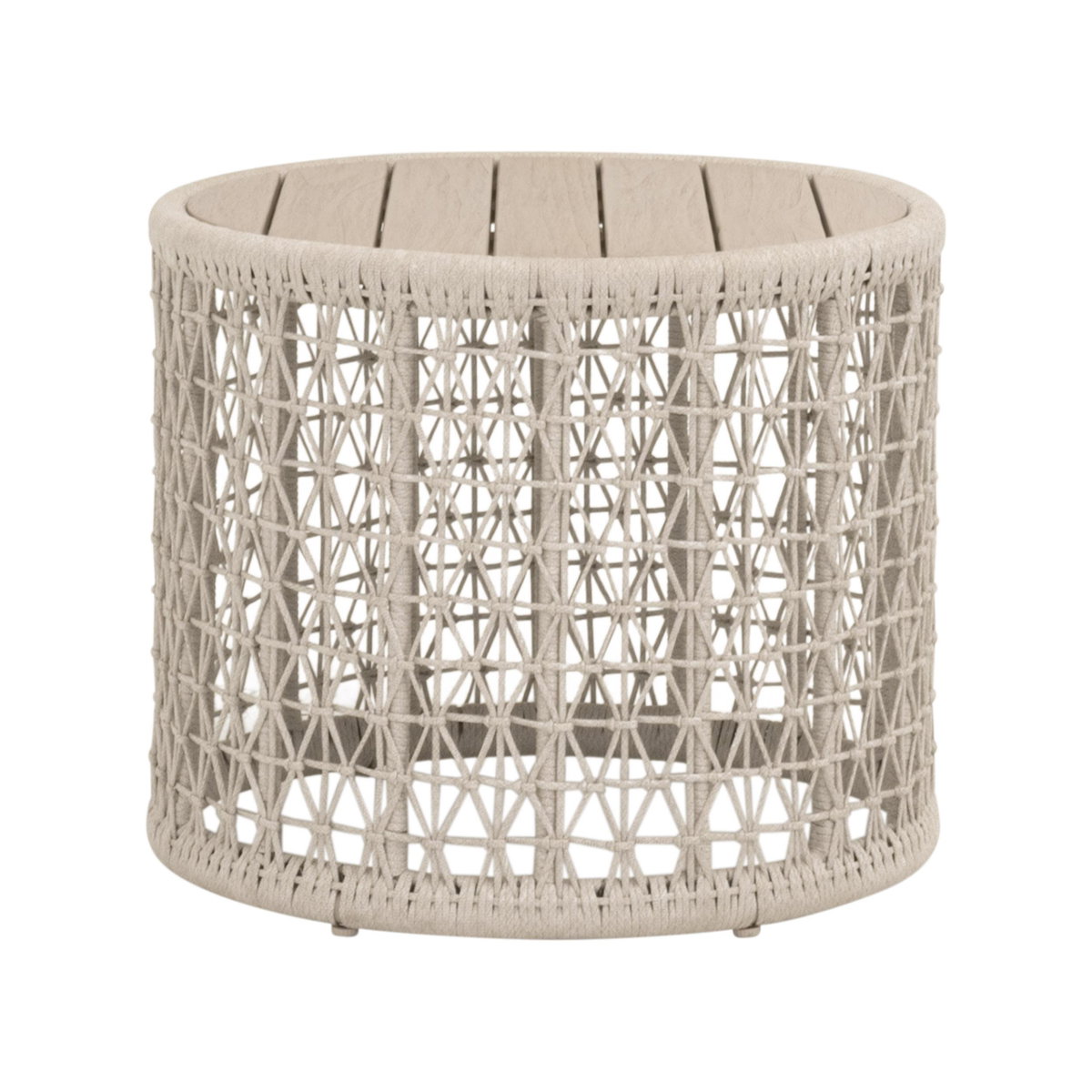 Knit Outdoor Round End Table, Side & End Table by Essentials for Living, 24" width x 20" height x 24" depth View 1