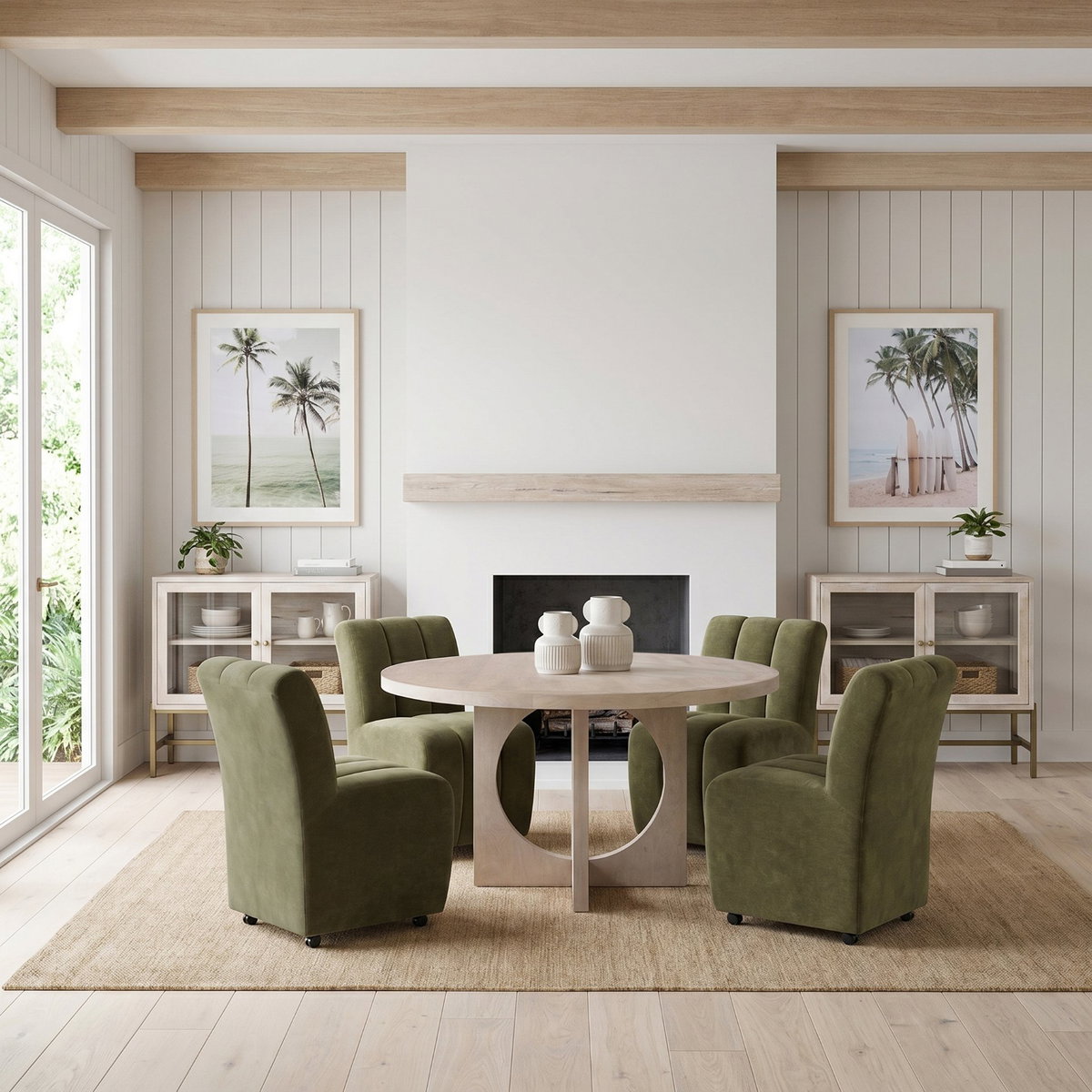 Liesl 54' Round Pedestal Dining Table | Modern | Gray Wood | Seats 6, by Mercana, 54" length x 54" width x 30" height View 2