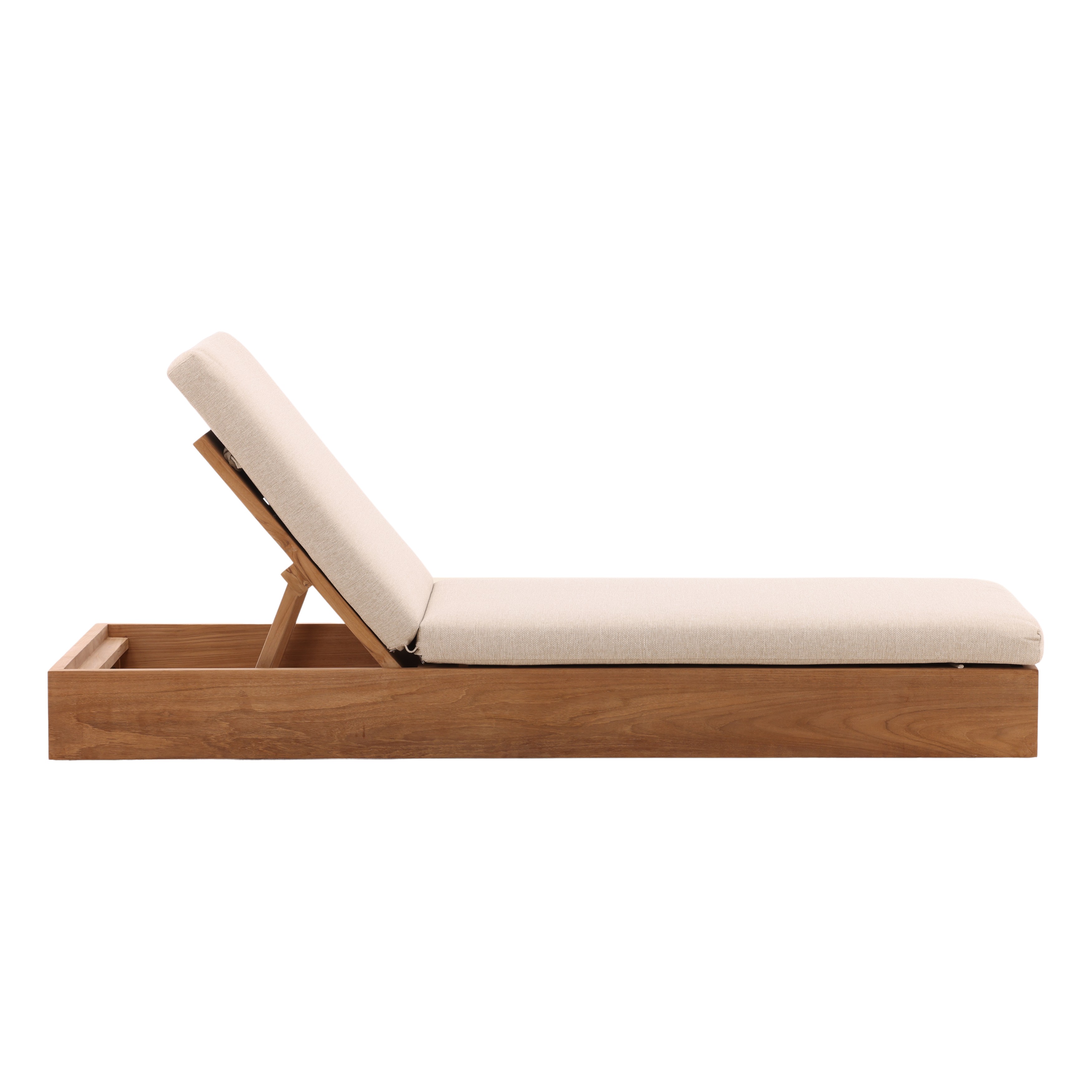 Darlene Outdoor Chaise Sand, Chaise Lounges & Daybed by Dovetail, 78.74" width x 7.09" height x 29.92" depth View 3