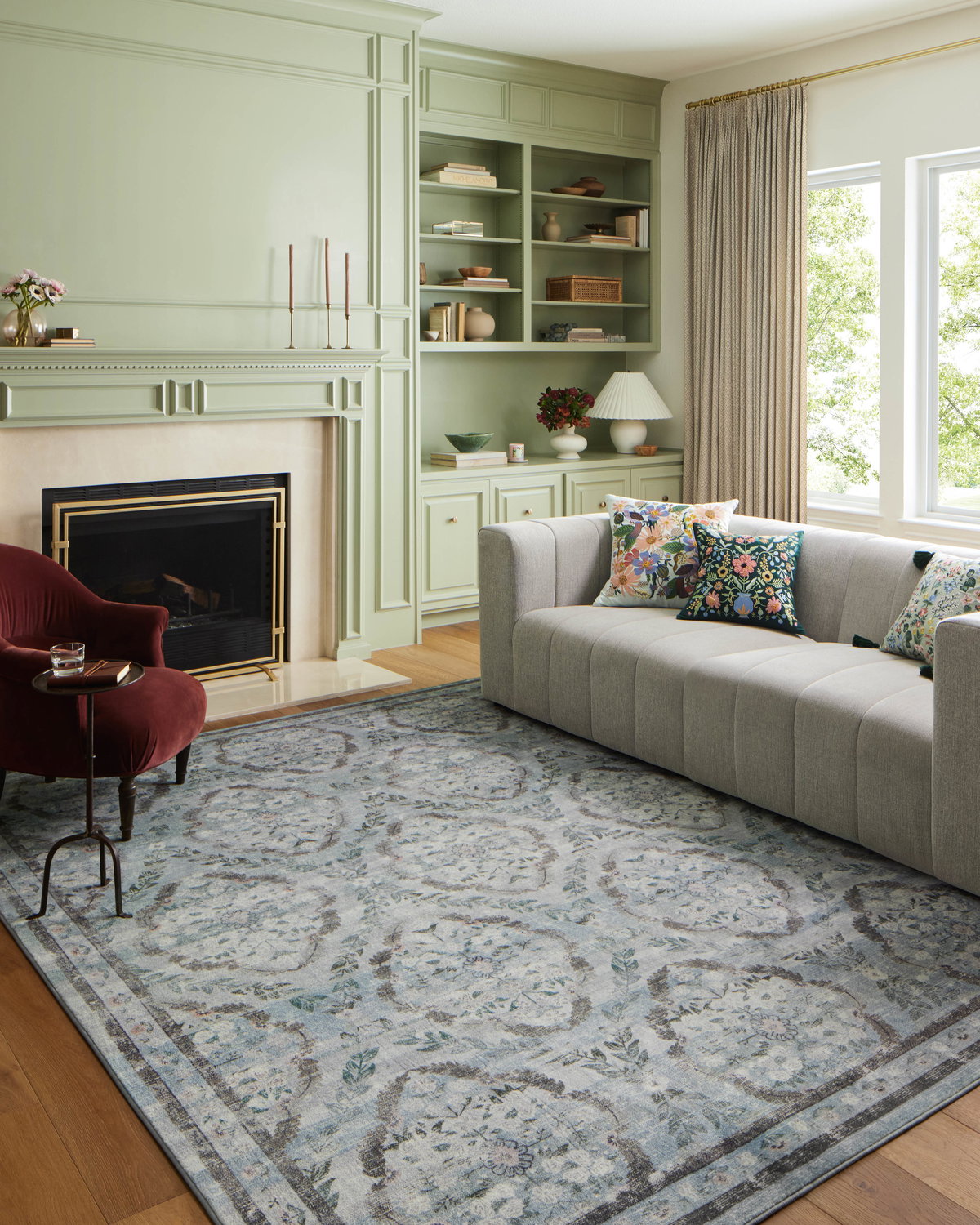 Rifle Paper Co. x Loloi Courtyard Rug, 5' length x 7'6" width View 2