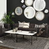 Lucas 30x30 White Marble Top Black Metal Base Coffee Table thumbnail 1
