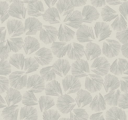Elora Leaf Grey Wallpaper