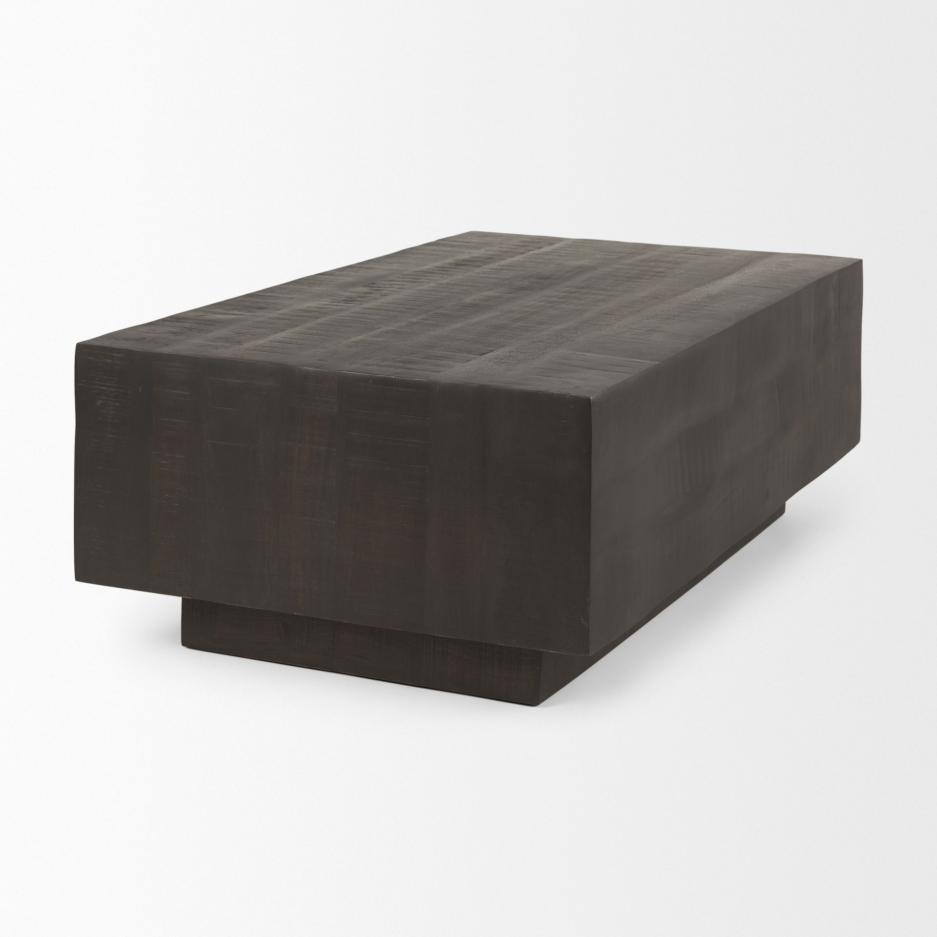 Hayden Dark Brown Wood Rectangular Coffee Table, by Mercana, 48" length x 28" width x 16" height View 6