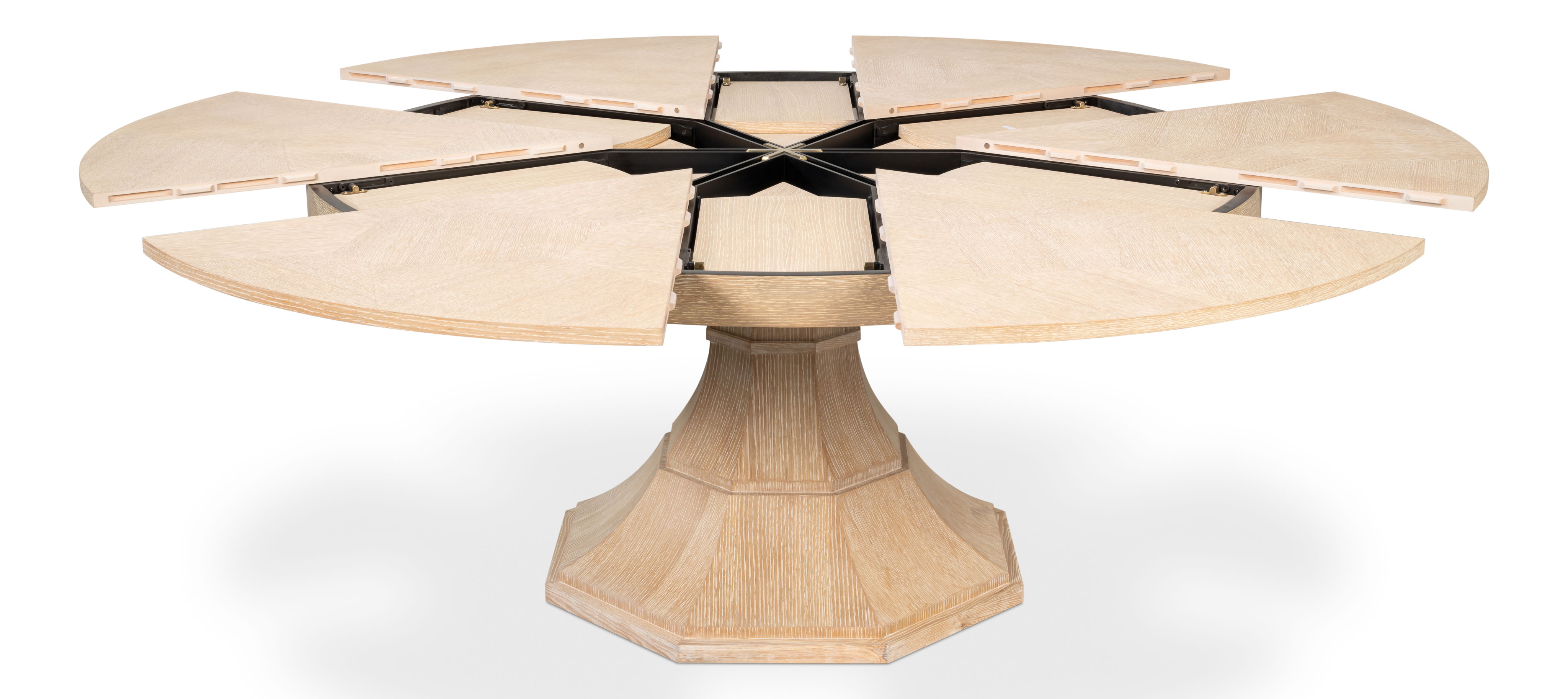 Giselle Jupe Table,Med,Bleached Oak, Dining Table by Sarreid, 55" length x 55" width x 30" height View 2