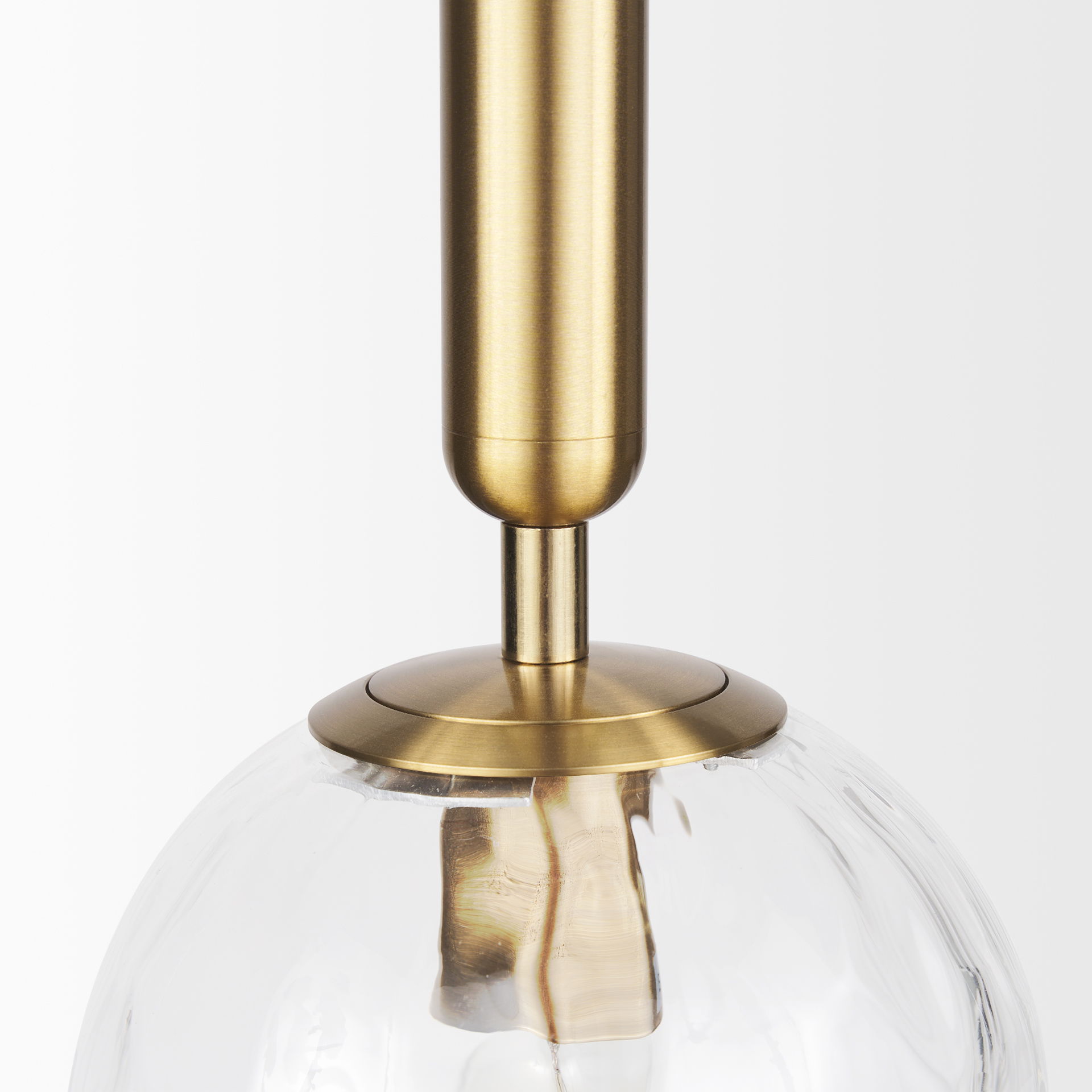 Britton Gold Metal with Clear Glass Globe 1-Light Pendant Light, by Mercana, 5.91" length x 5.91" width x 13.78" height View 7