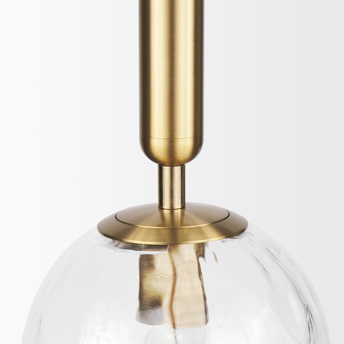 Britton Gold Metal with Clear Glass Globe 1-Light Pendant Light, by Mercana, 5.91" length x 5.91" width x 13.78" height View 7