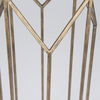 Ivy Large Gold Metal Geometric Cage Candle Holder Lantern, Lighting by Mercana, 10.24" length x 10.24" width x 36.02" height thumbnail 9