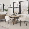 Brently Curved Back Dining Arm Chair | Oatmeal Fabric with Metal, Dining Chair by Mercana, 24.5" length x 29.5" width x 32.5" height thumbnail 2