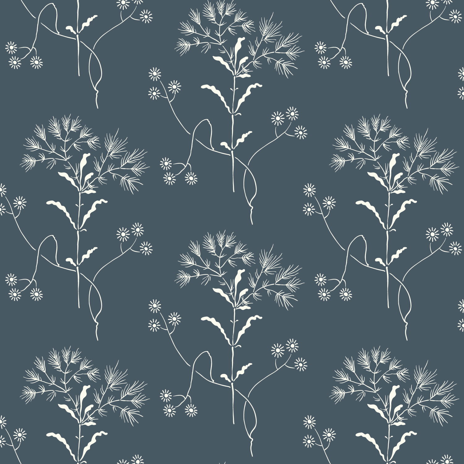 On Navy White & Navy Wallpaper, by York Wall, 33' length x 1'8.5" width x 0.02" depth View 1