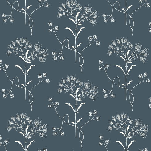 On Navy White & Navy Wallpaper