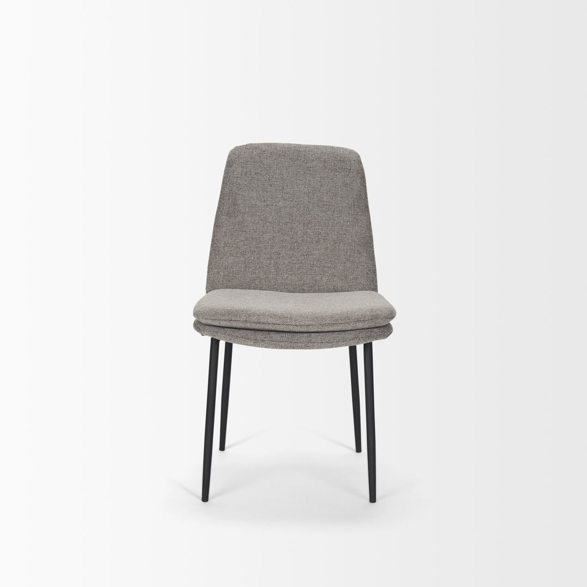 Eve Curved Back Dining Side Chair | Gray Fabric with Black Metal, Dining Chair by Mercana, 24.5" length x 19.5" width x 33.5" height View 7