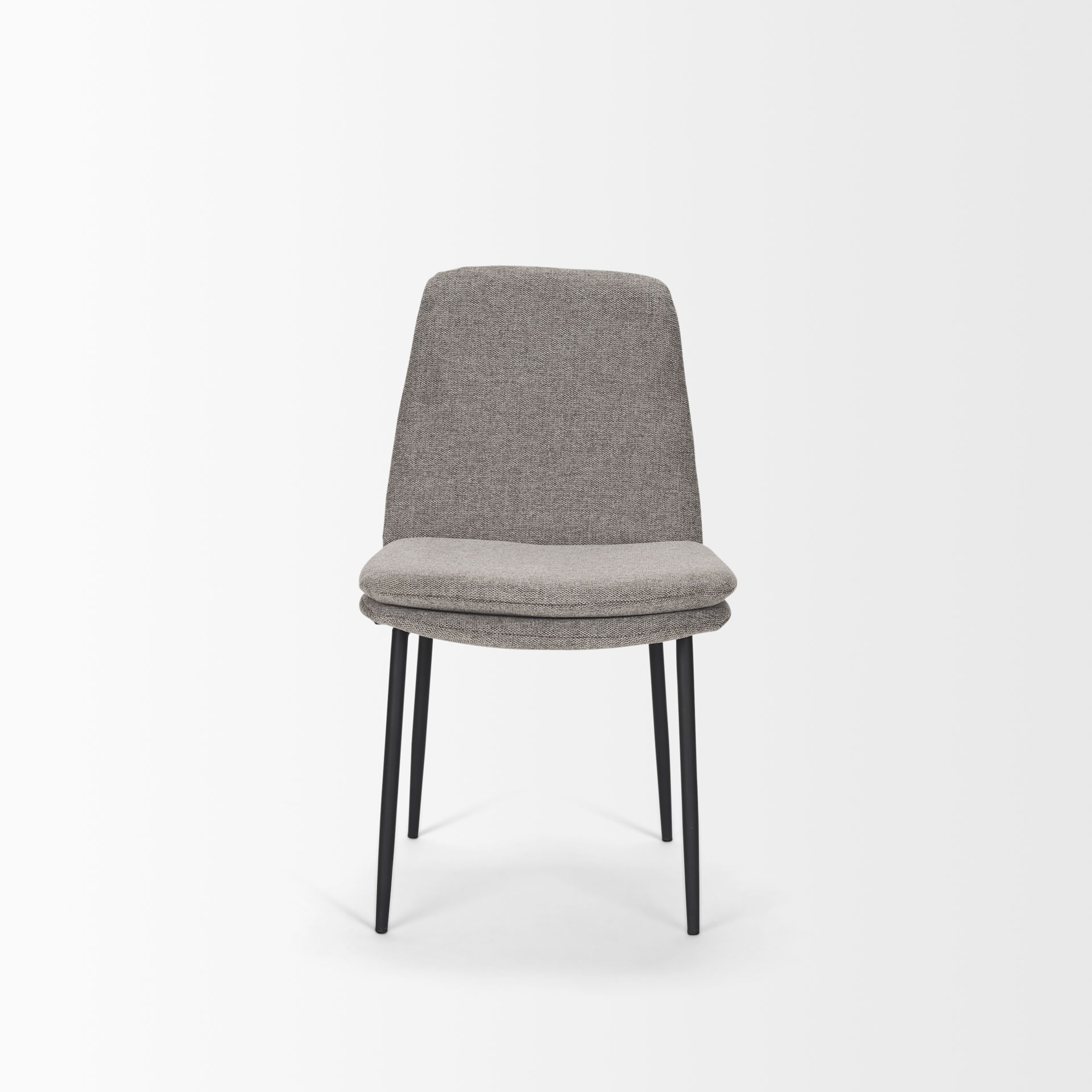 Eve Dining Chair with Gray Fabric & Matte Black Metal, by Mercana, 24.5" length x 19.5" width x 33.5" height View 5