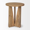 Mattius Light Wood Accent Table, Side & End Table by Mercana, 18" length x 18" width x 22" height thumbnail 5