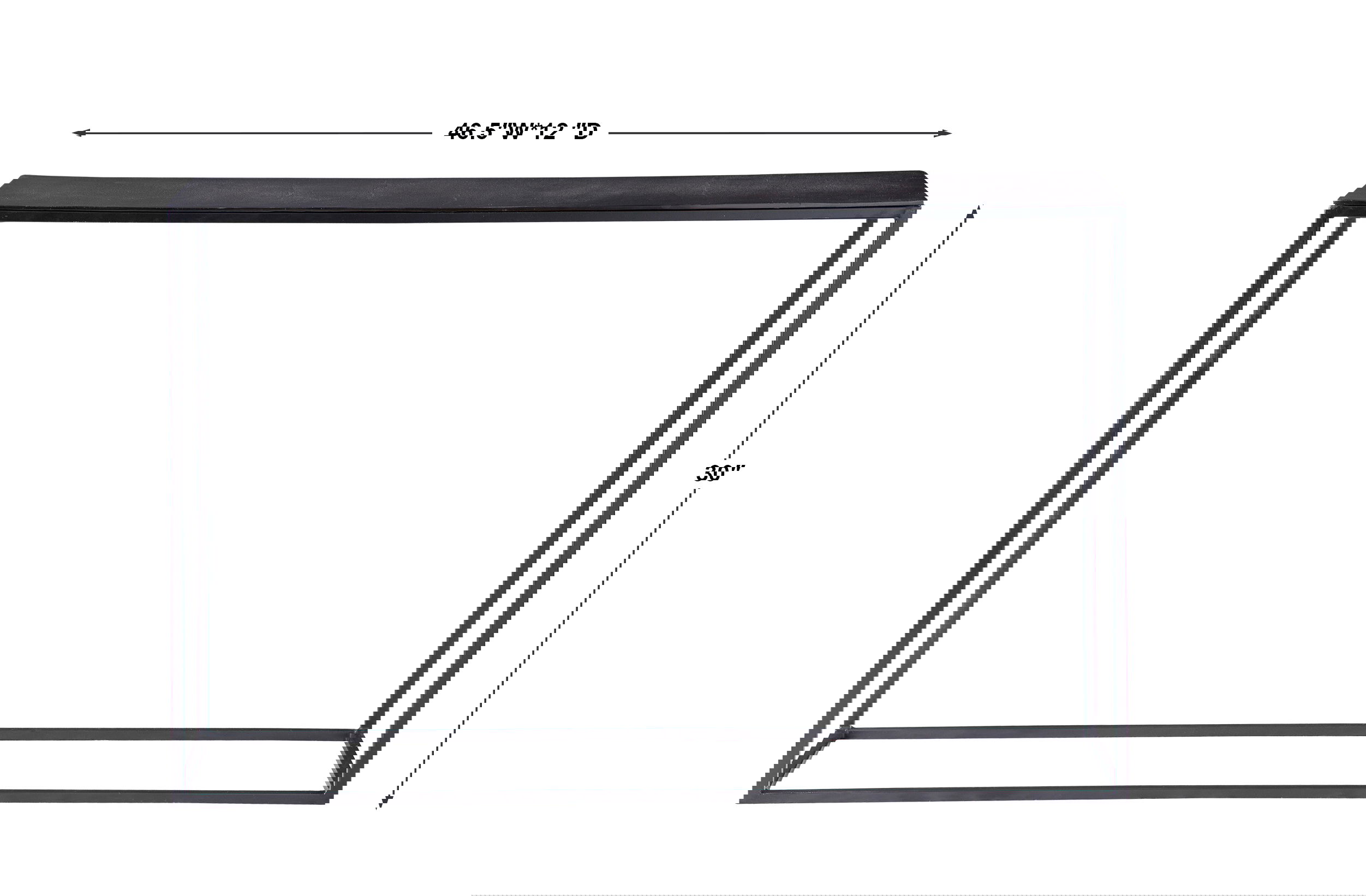 Coreene Industrial Console Table, Furniture by Uttermost, 46.5" width x 30" height x 12" depth View 3