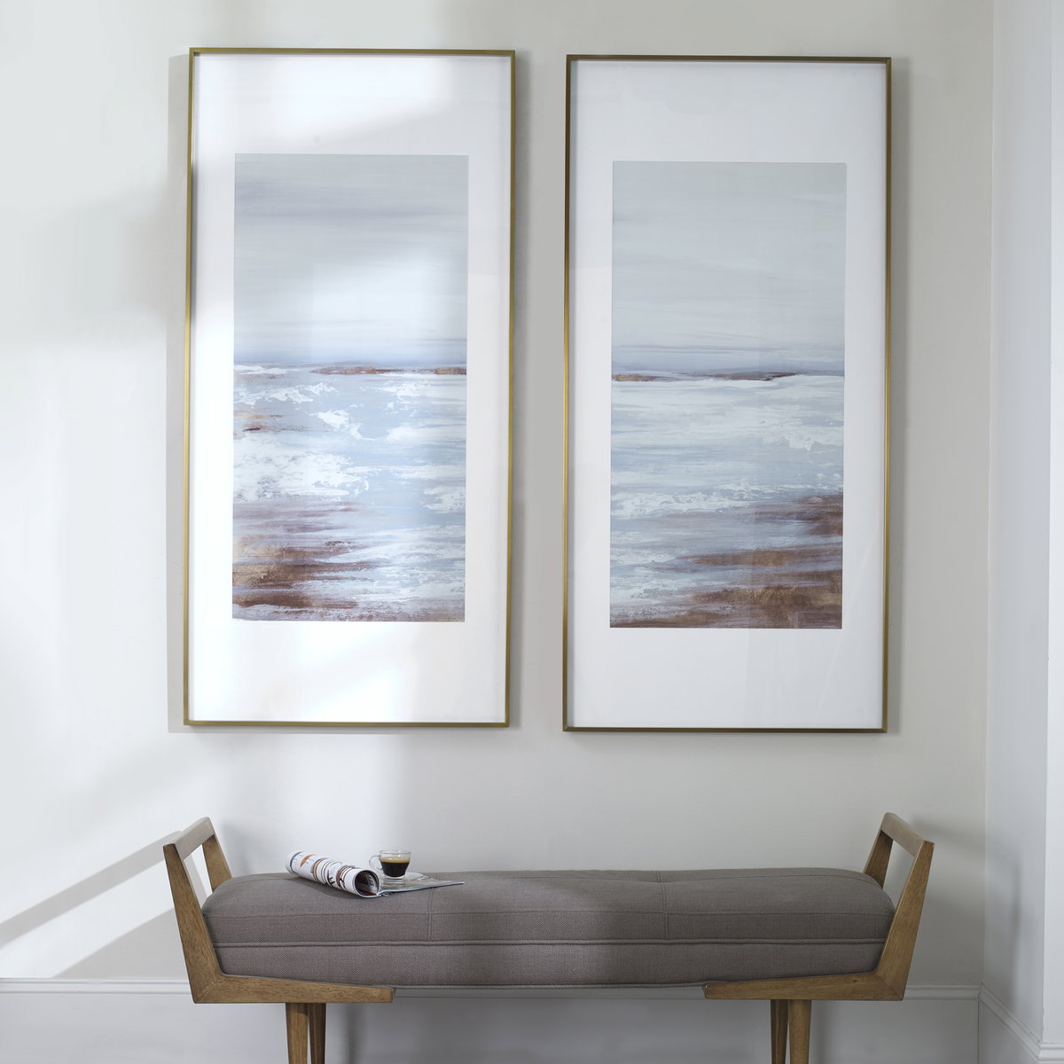 Coastline Framed Prints Set/2, Art by Uttermost, 27.5" width x 57.5" height x 2" depth View 2