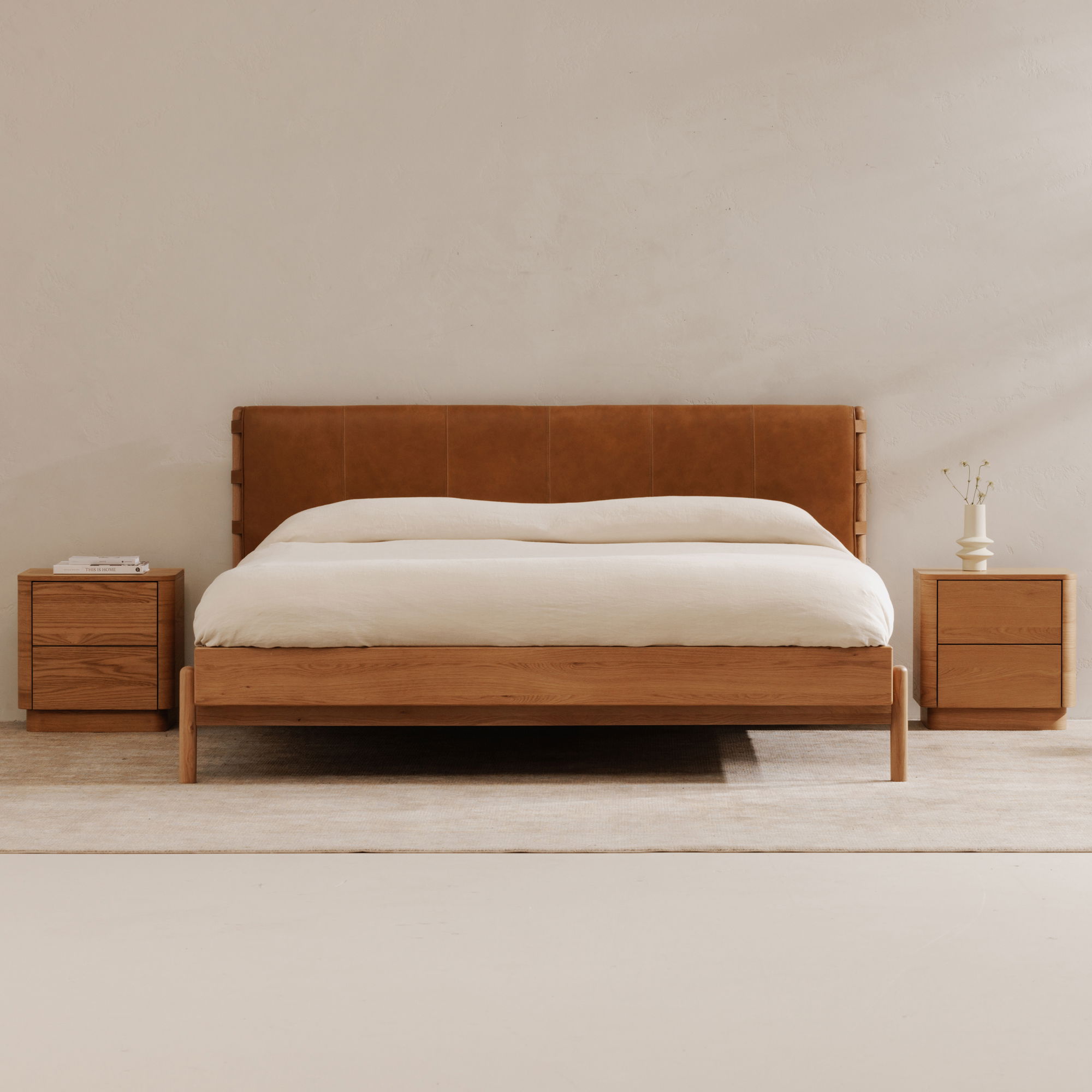 Round Off Tall Nightstand Natural Oak large image 