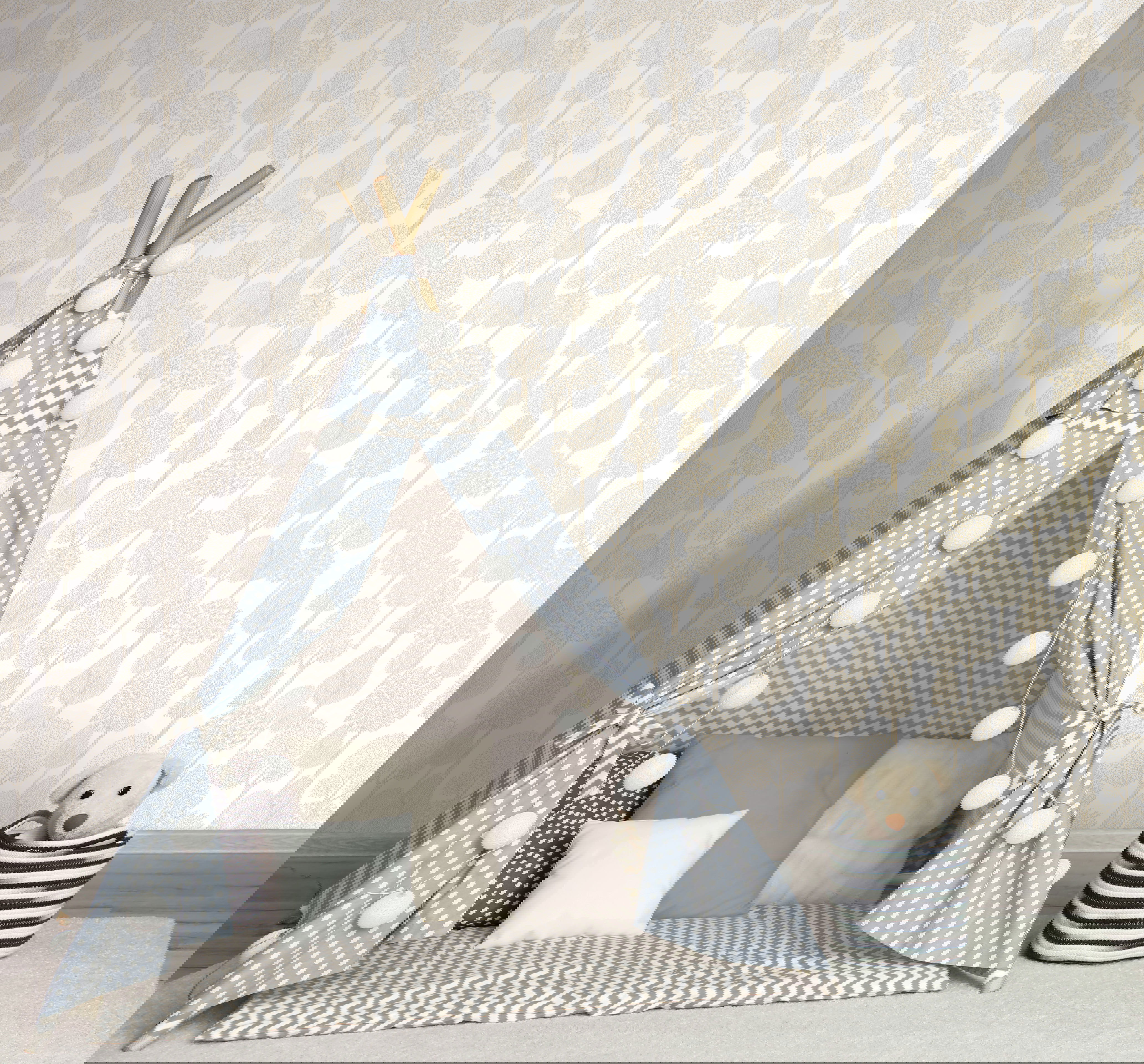 Treetops  Gold Metallic Peel & Stick Wallpaper, by York Wall, 20' length x 1'8.5" width x 0.02" depth View 3