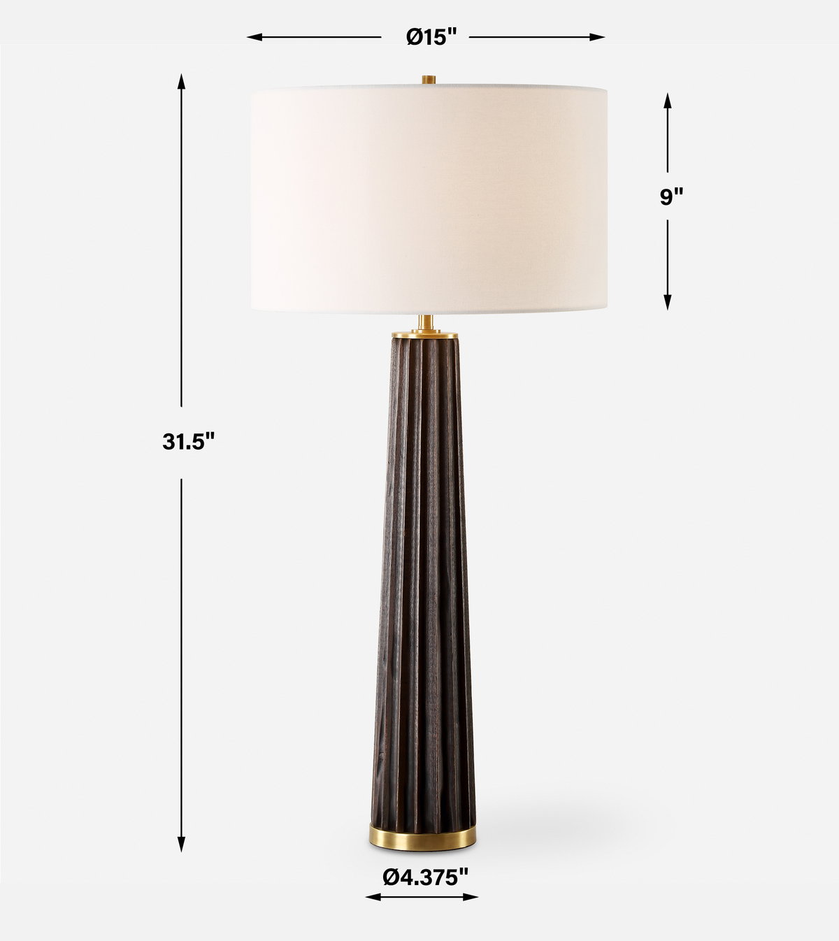 Forage Dark Scalloped Table Lamp, by Uttermost, 1'3" width x 2'7.5" height x 1'3" depth View 3