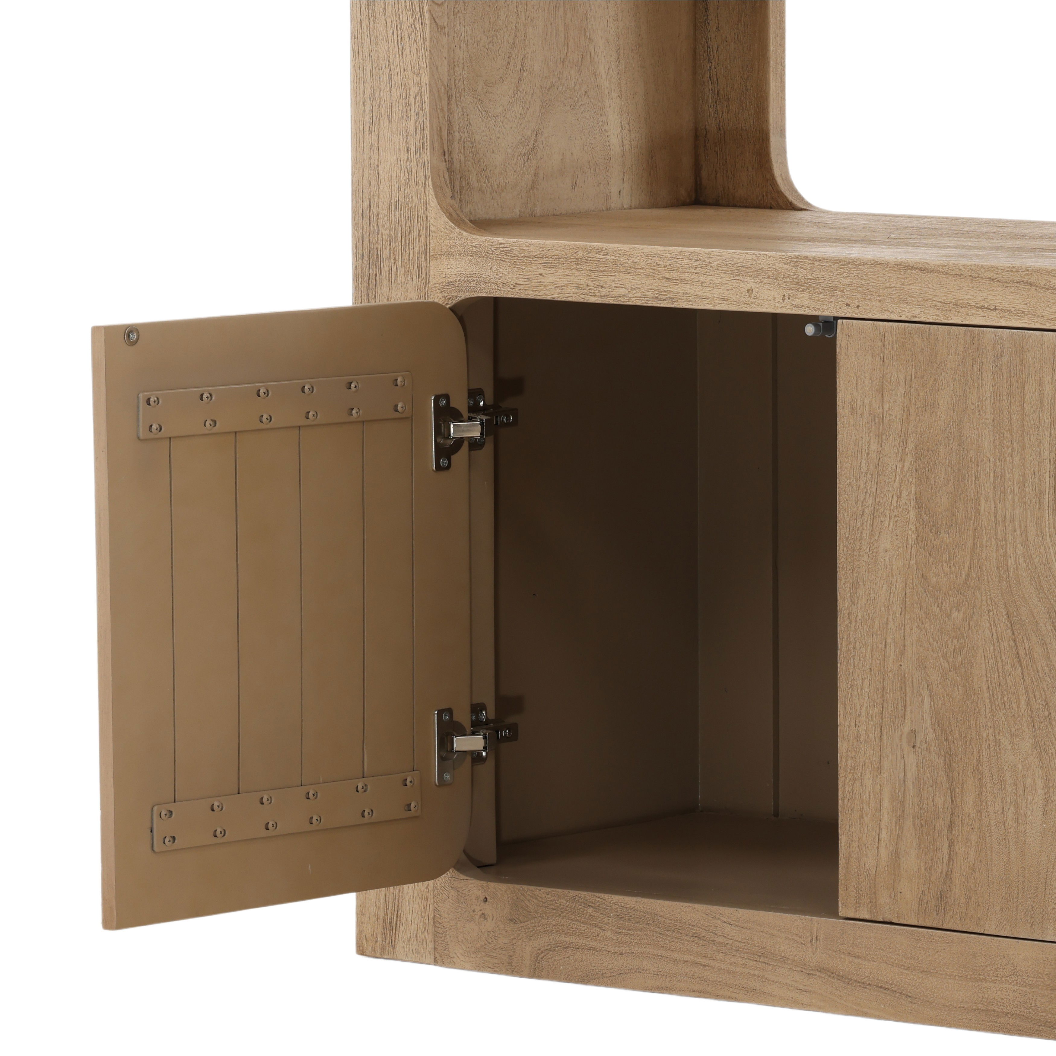 Leandra Bookcase Weathered Natural, Shelving & Bookcase by Dovetail, 43" width x 83" height x 19" depth View 8