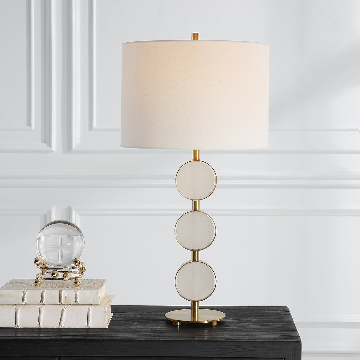 Three Rings Contemporary Table Lamp, by Uttermost, 1'2.5" width x 2'4.5" height x 1'2.5" depth View 2