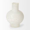 Heket Short White Glass Vase, by Mercana, 6.89" length x 6.89" width x 8.86" height thumbnail 4
