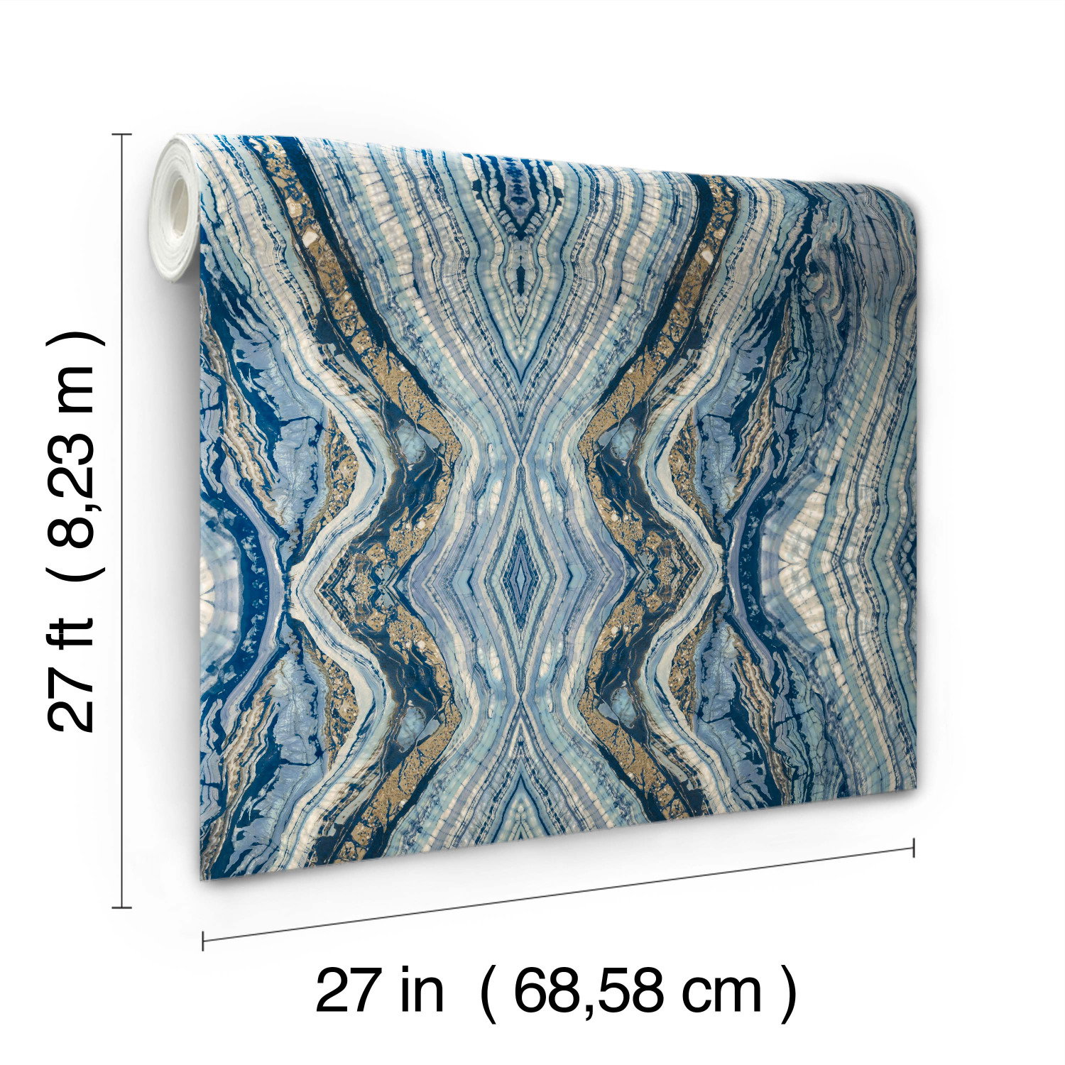 Kaleidoscope Blue Wallpaper, by York Wall, 27' length x 2'3" width x 0.02" depth View 4