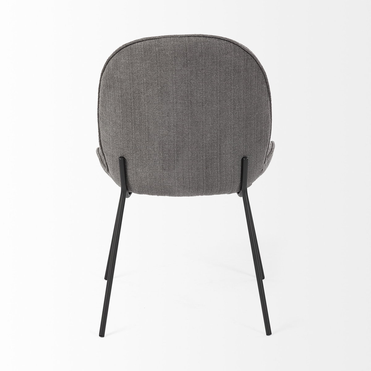 Inala Curved Back Dining Side Chair | Grey Fabric with Metal, Dining Chair by Mercana, 21.26" length x 25.59" width x 34.25" height View 7