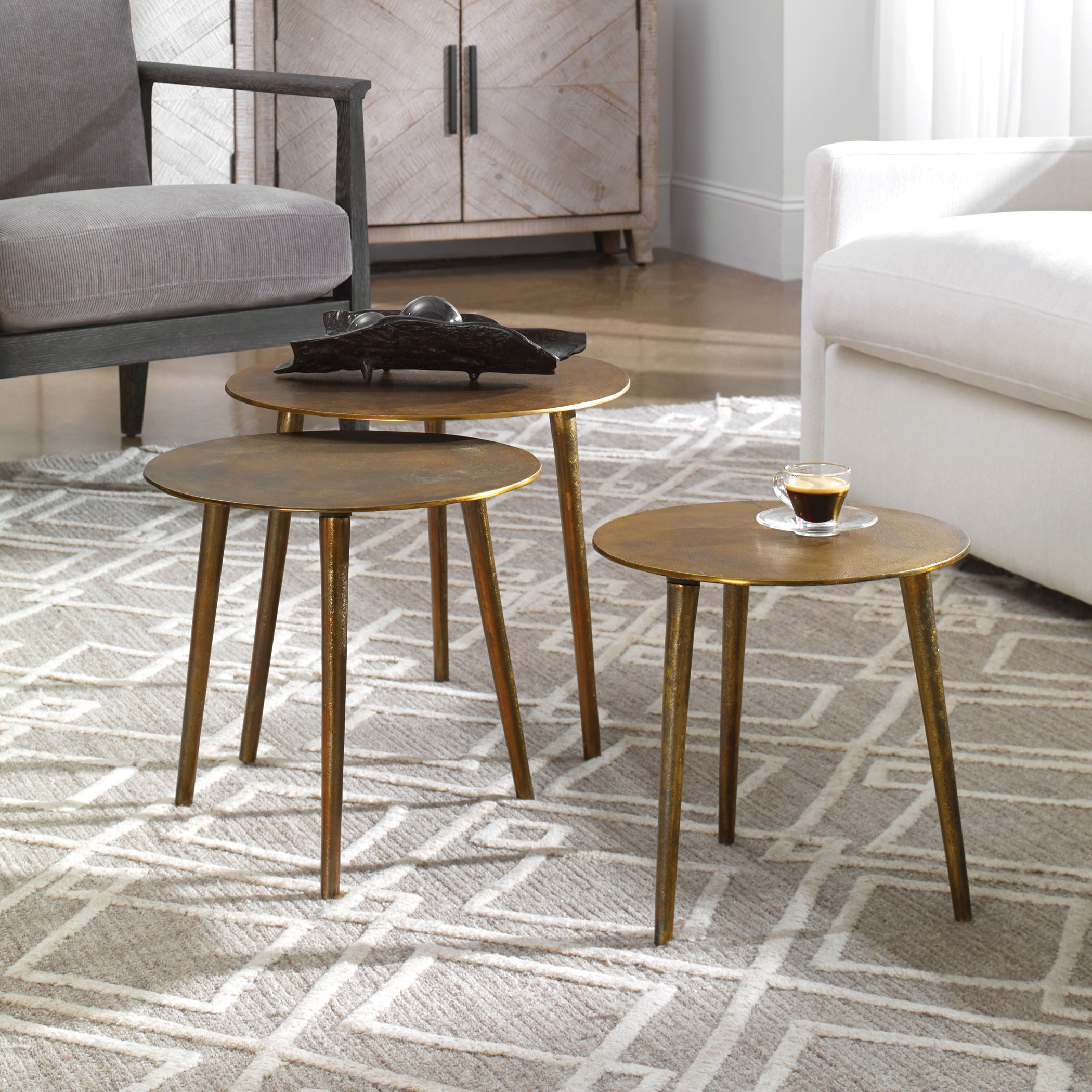 Kasai Gold Coffee Tables Set/3 large image 