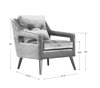 O'Brien Blue Velvet Armchair, Accent Chair by Uttermost, 28" width x 34" height x 34" depth thumbnail 3