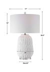 Caelina Textured White Table Lamp thumbnail 2