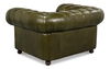 Savile Leather Chair,Green, Seating by Sarreid, 51" length x 39" width x 29" height thumbnail 11