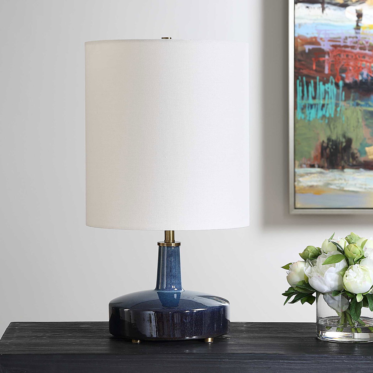 Abyss Blue Table Lamp, by Uttermost, 12" width x 22.5" height x 12" depth View 4