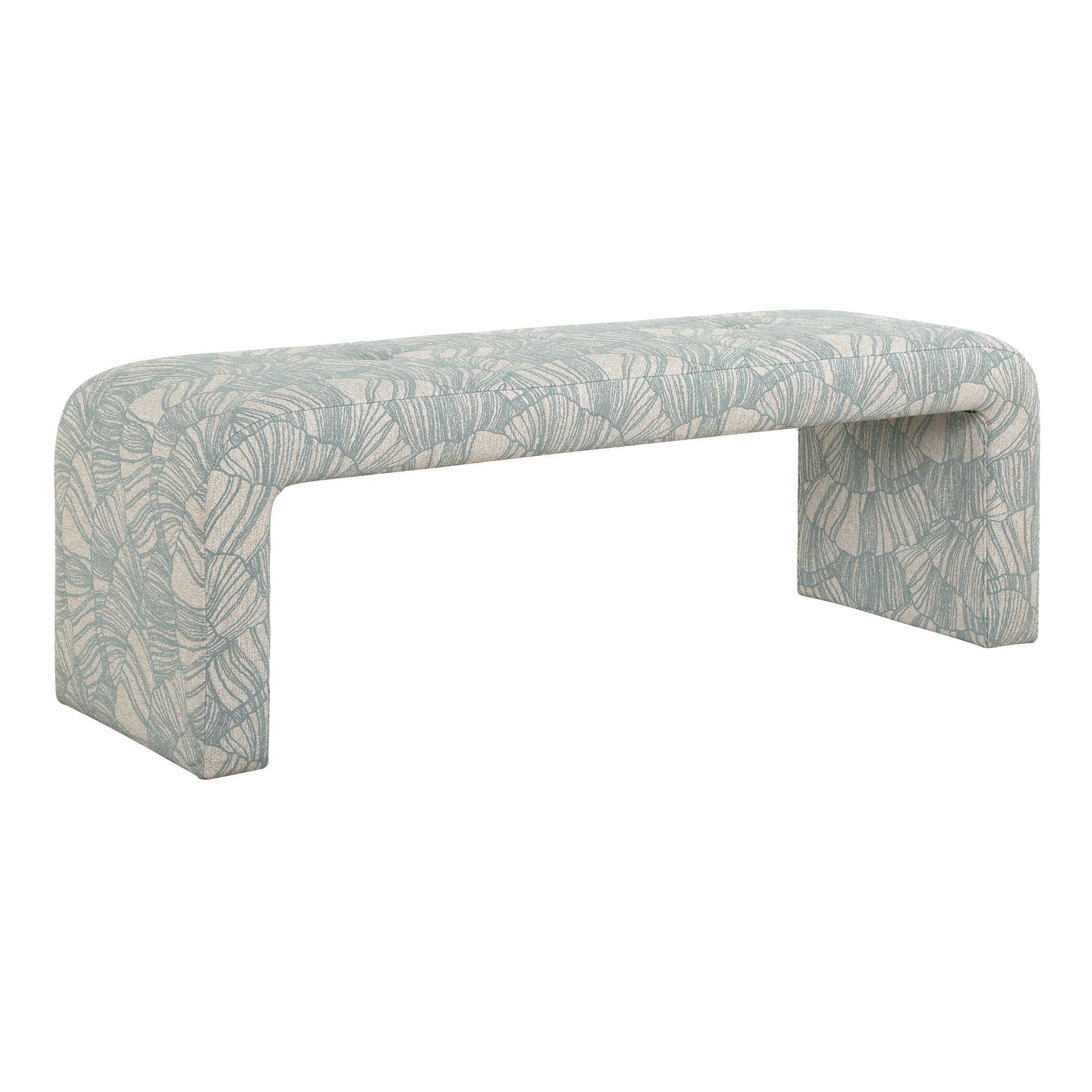 Amie Spa Blue Bench, Furniture by Uttermost, 54" width x 18" height x 19" depth View 4