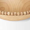 Wendell Light Brown Wood with Wood Bead Round Bowls, Decorative Bowl by Mercana, 12" length x 12" width x 3" height thumbnail 7