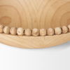 Wendell Light Brown Wood with Wood Bead Round Bowls, Decorative Bowl by Mercana, 12" length x 12" width x 3" height thumbnail 7