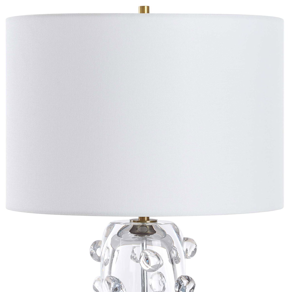 Aura Clear Glass Table Lamp, by Uttermost, 15" width x 27.75" height x 15" depth View 6