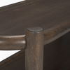 Romi Dark Brown Wood with 3 Shelves Oval Console Table thumbnail 7
