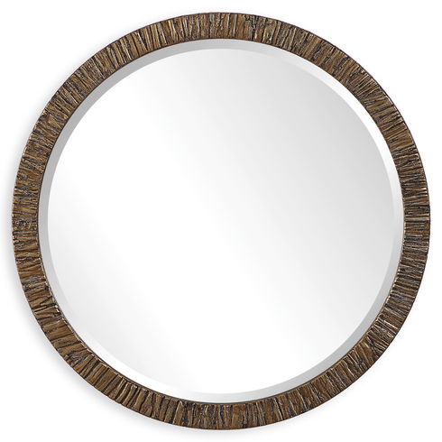 Wayde Gold Bark Round Mirror