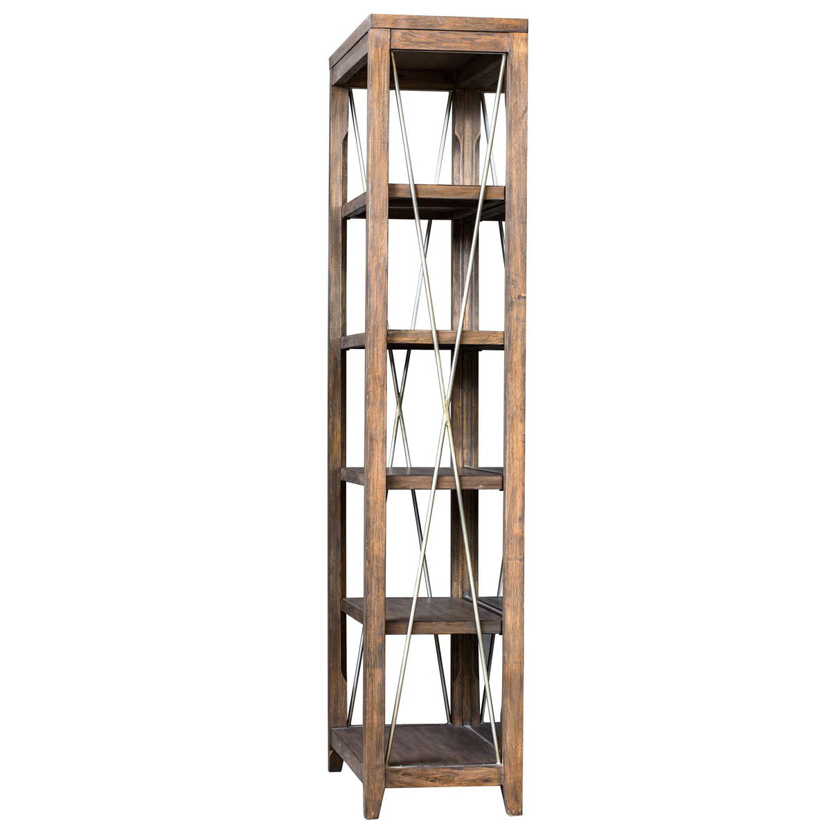 Delancey Weathered Oak Etagere, Shelving & Bookcase by Uttermost, 36" width x 90" height x 18" depth View 5