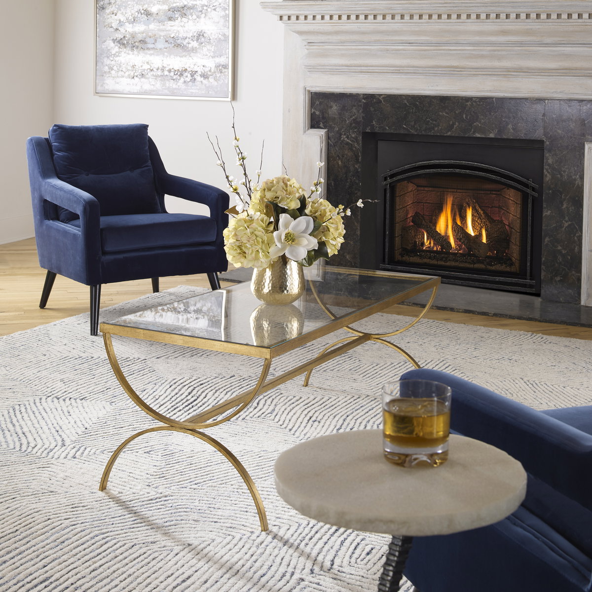 Crescent Coffee Table, Furniture by Uttermost, 48" width x 18" height x 20" depth View 2