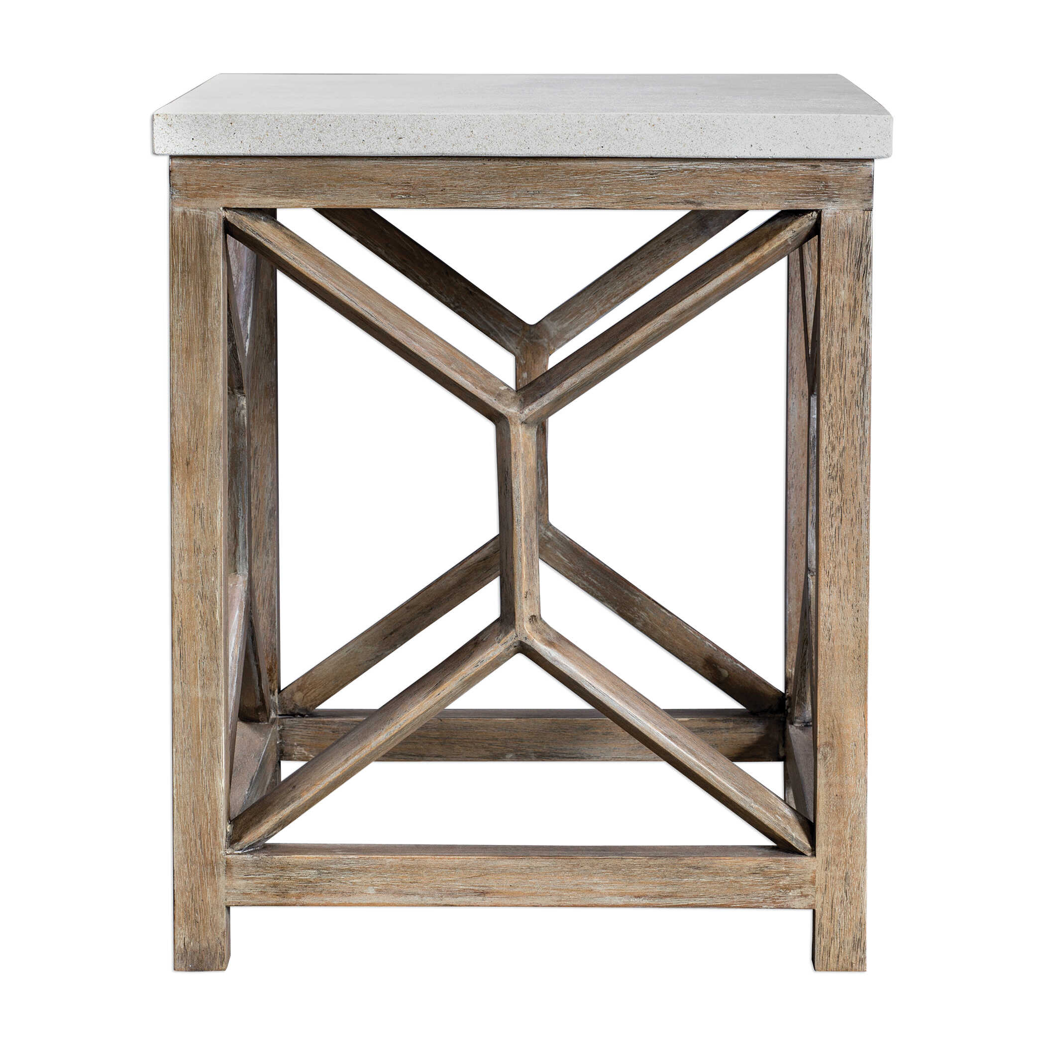 Catali Stone End Table, Furniture by Uttermost, 22" width x 26" height x 22" depth View 4