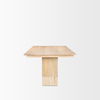 Shivon 94' Light Brown Mango Wood with Travertine Dining Table thumbnail 5